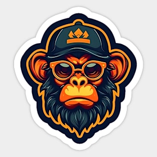 Monkey Rapper in Eyeglasses and Hat Sticker